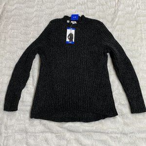 Jachs Girlfriend Women’s Black Long Sleeve Pullover Chenille Sweater Size Large